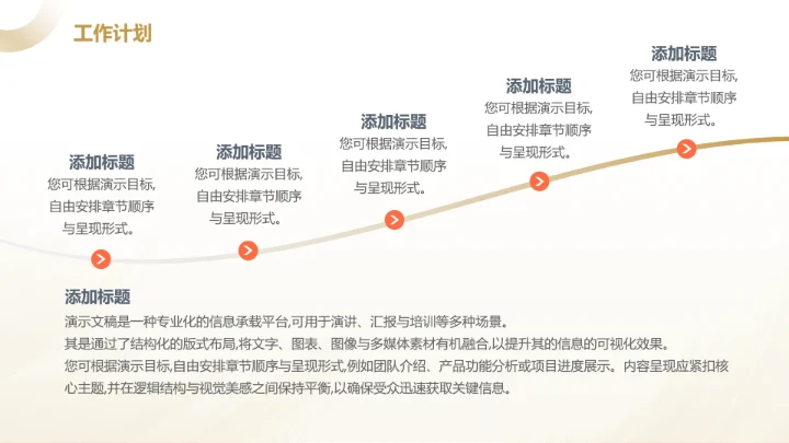 香槟金简约商务风工作总结计划汇报PPT模板