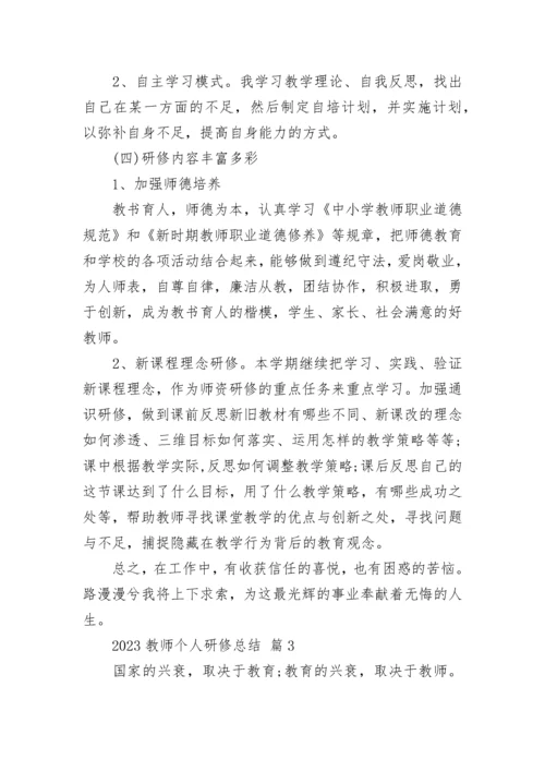 2023教师个人研修总结.docx