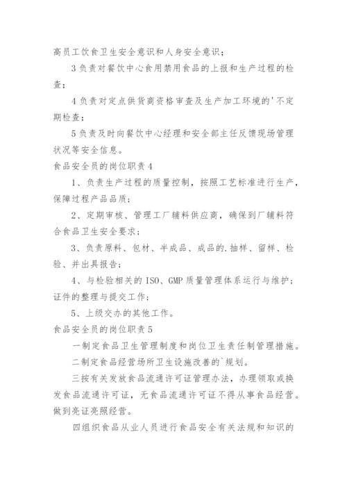 食品安全员的岗位职责.docx