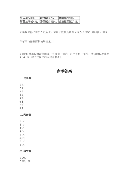 小升初数学期末测试卷附完整答案（名校卷）.docx