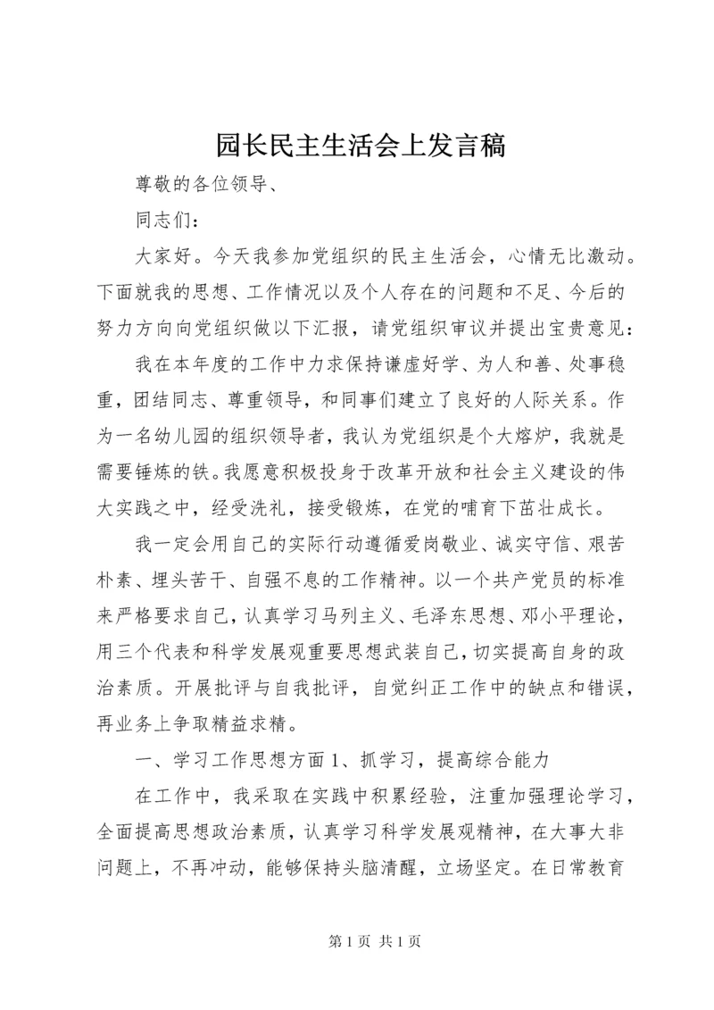 园长民主生活会上发言稿.docx