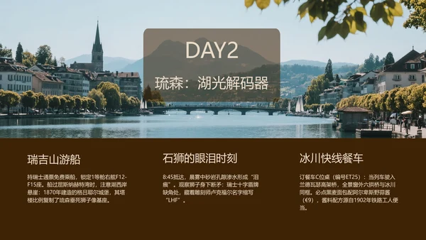 褐色简约风欧洲旅行攻略模板