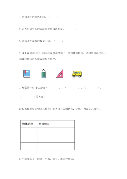 教科版一年级下册科学期末测试卷及参考答案【精练】.docx