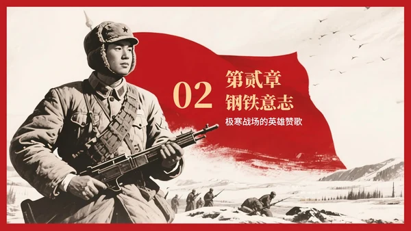 红色复古党政风长津湖战役党史学习PPT模板