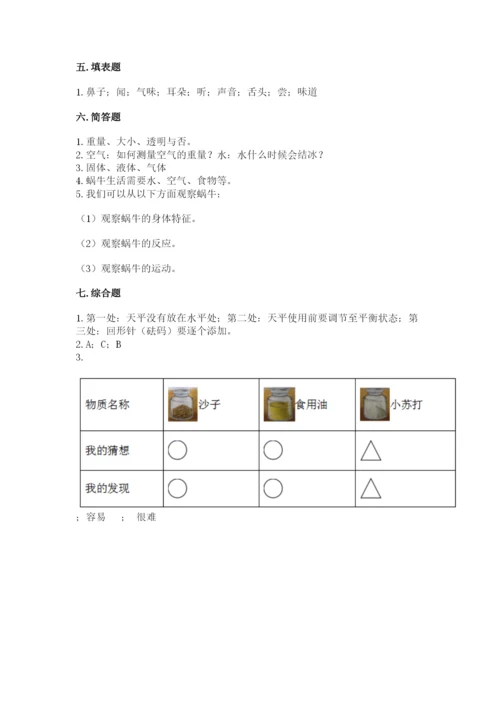 教科版一年级下册科学期末测试卷及答案（最新）.docx