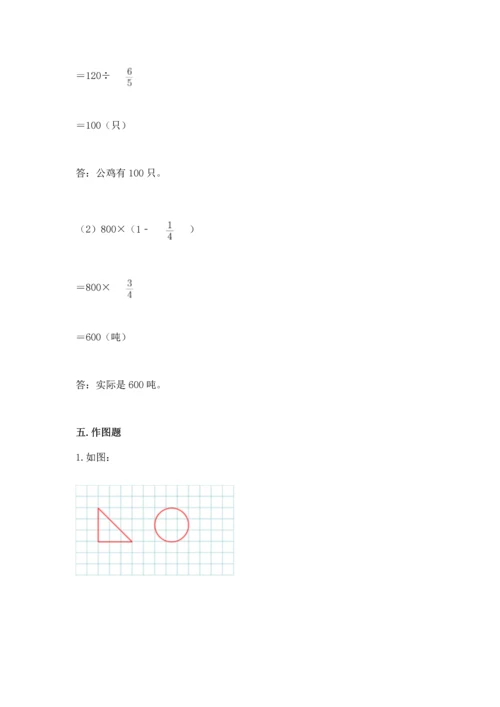 人教版六年级上册数学期末检测卷附答案（达标题）.docx