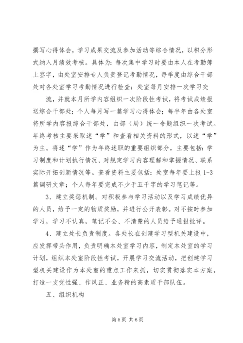 组织部创建学习型机关工作规划 (4).docx