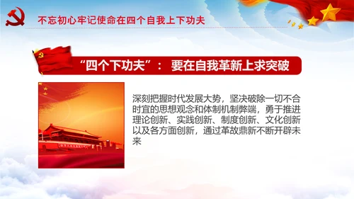 不忘初心牢记使命推进自我革命心得PPT