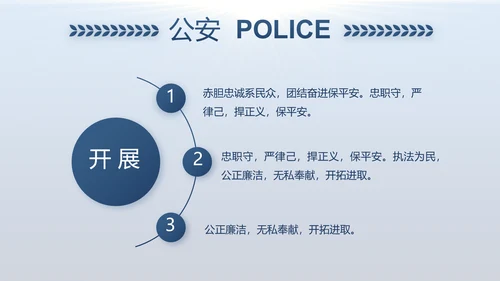 蓝色大气公安警察年度工作计划动态PPT