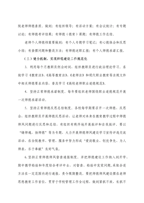 学院师德建设实施专业方案和工作专项计划.docx