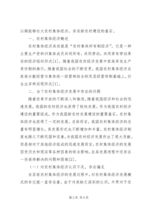壮大农村集体经济，夯实新农村建设基石.docx