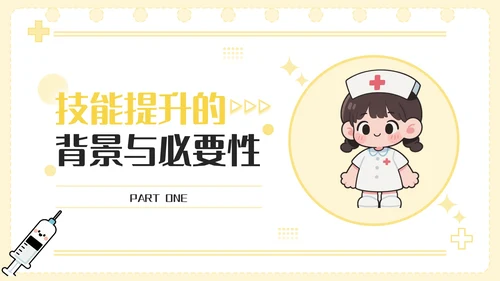 黄色卡通风护理人员技能提升PPT模板