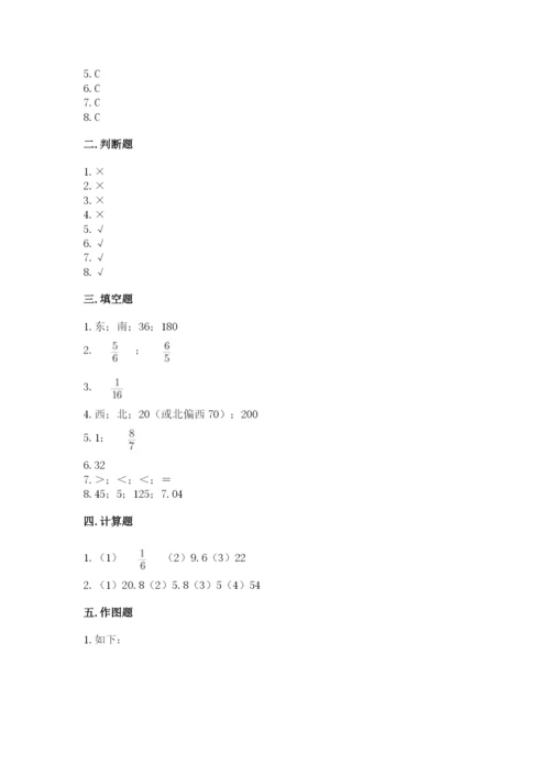 人教版六年级上册数学期中测试卷及答案【最新】.docx