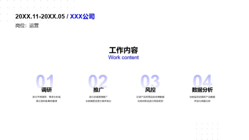 商务蓝色简约个人简历模板PPT案例