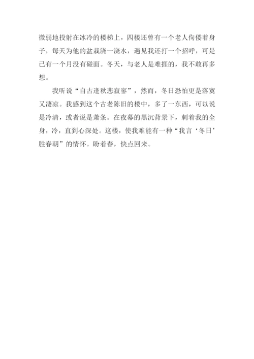一栋楼的冬天作文600字.docx