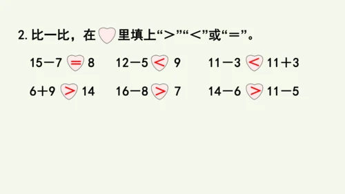 第二单元  20以内的退位减法 整理和复习（课件）(共17张PPT) 2024-2025学年人教版一