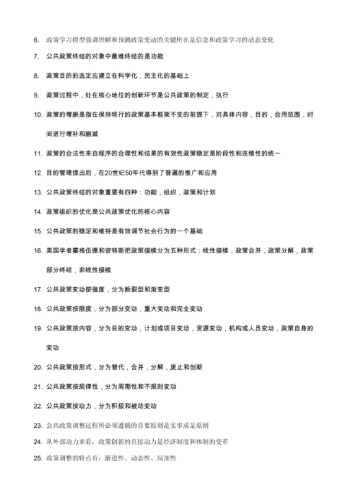 2023年00318公共政策学选择题知识点.docx