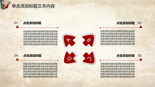 古色古香中国风古典牡丹花PPT模板