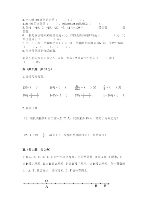 河南省平顶山市六年级下册数学期末测试卷（考点精练）.docx