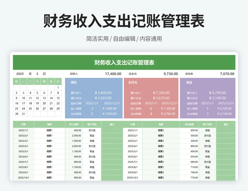 财务收支记账管理系统