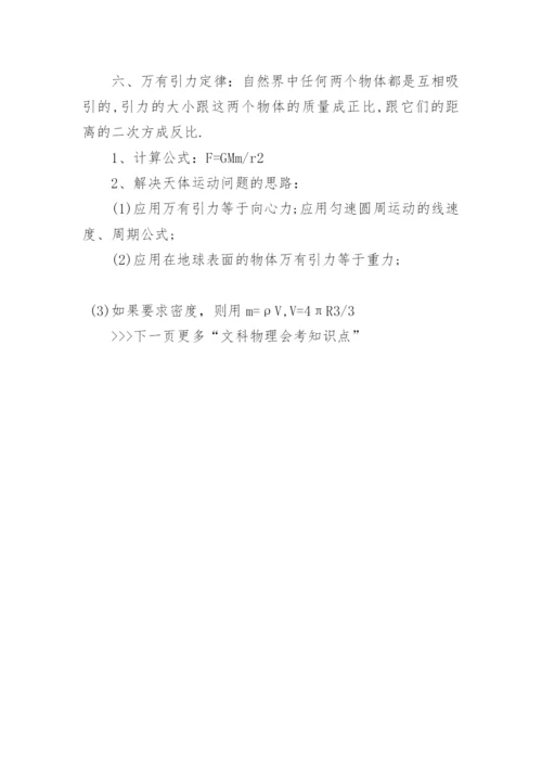 文科物理会考知识点_高中物理会考必背知识点.docx