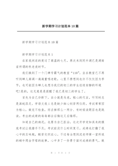 新学期学习计划范本10篇.docx