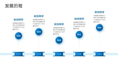 项目进展-蓝色简约风5项时间轴
