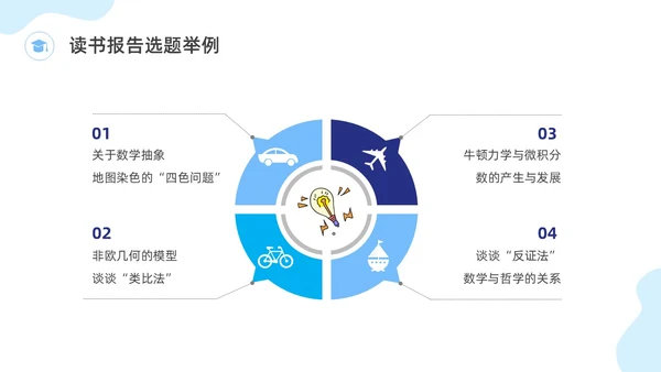 蓝色水彩插画数学文化主题班会PPT