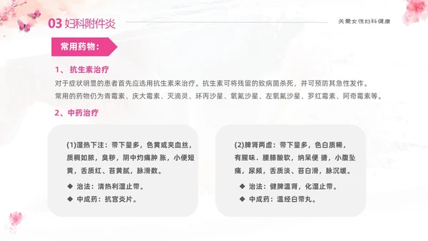 粉色温馨实拍关注女性妇科健康妇科疾病知识讲座PPT