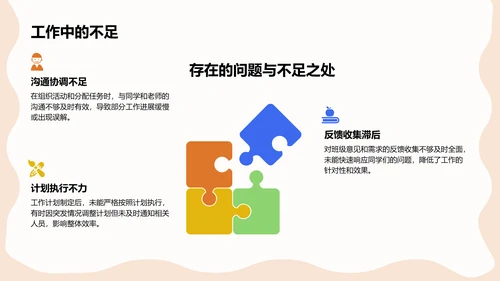 橙色扁平风中学生生活委员工作述职汇报PPT模板