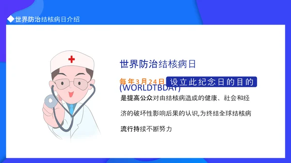 世界防治结核病日，呼吸科肺结核PPT模板