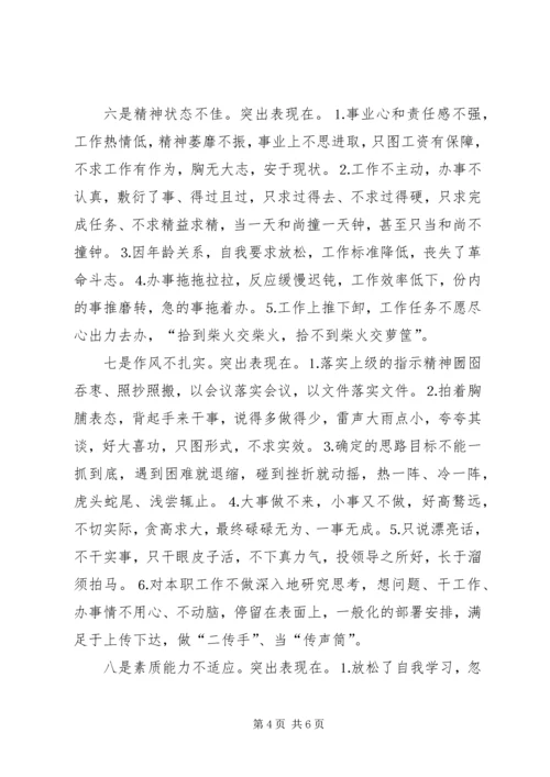 目前党员队伍中存在的问题：十个方面、种表现.docx