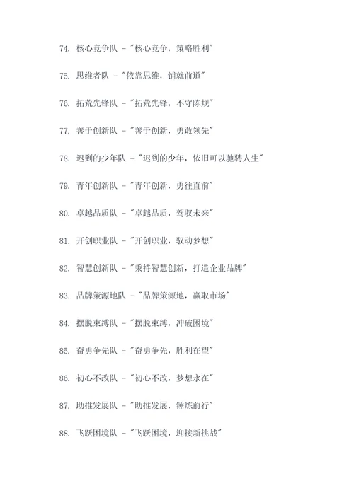 新年快乐团队名称和口号