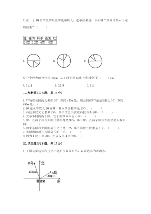 人教版数学六年级上册期末测试卷加答案解析.docx