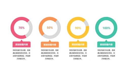 一键改色通用饼状关系图PPT模板