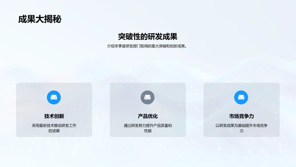 季度研发成果报告PPT模板
