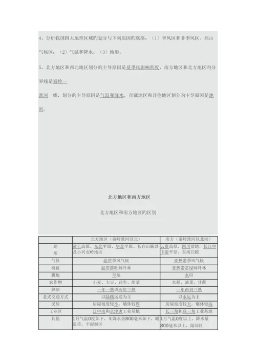 2023年八年级地理下册知识点总结期中考试复习.docx