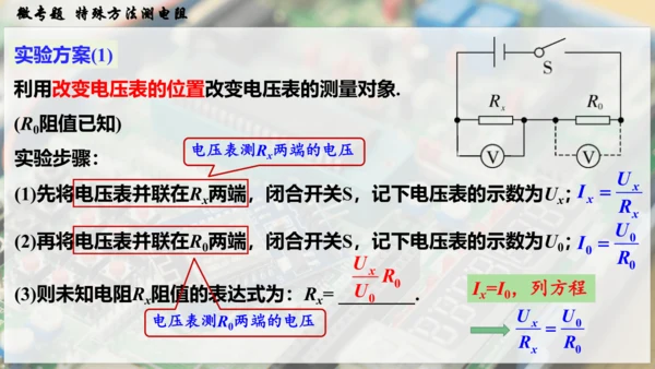 人教版 初中物理 九年级全册 第十七章 欧姆定律 微专题  特殊方法测电阻课件（27页ppt）