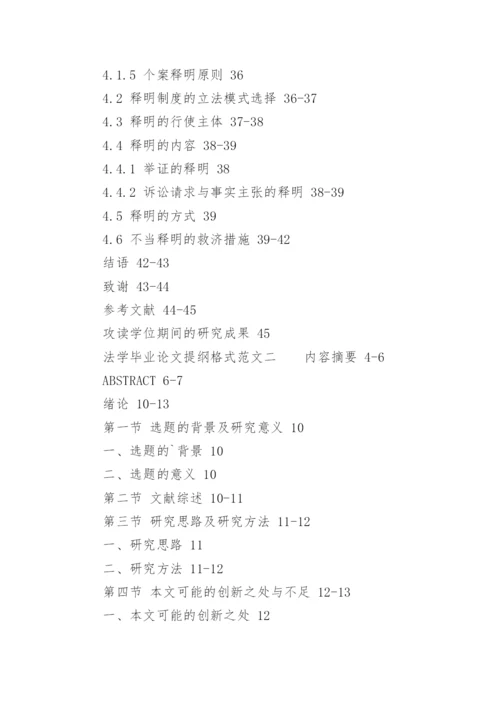 法学毕业论文提纲格式.docx