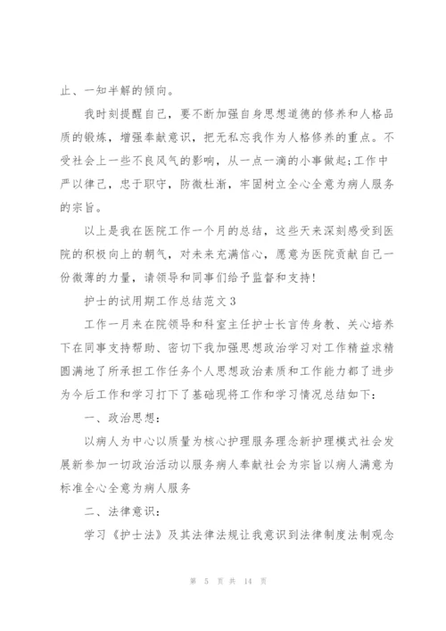 护士的试用期工作总结范文.docx