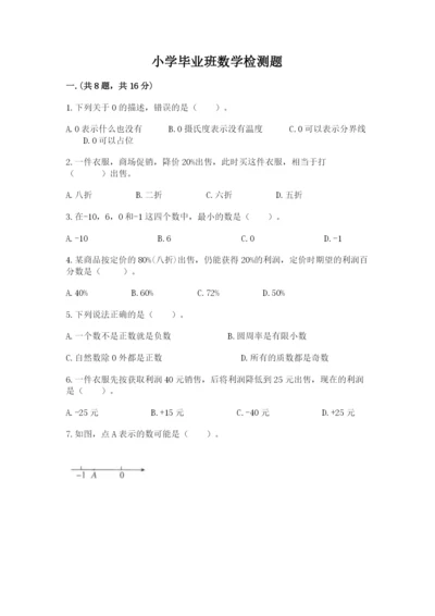 小学毕业班数学检测题精品带答案.docx