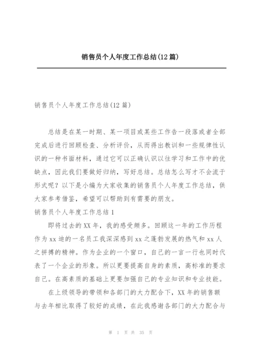 销售员个人年度工作总结(12篇).docx