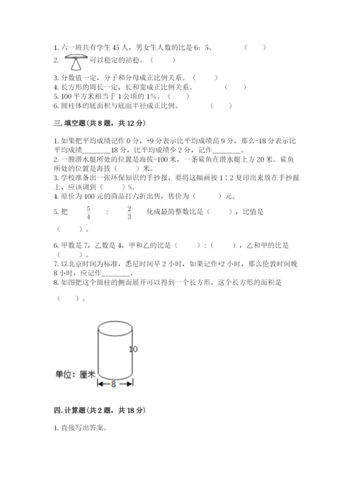 石家庄市栾城县六年级下册数学期末测试卷审定版.docx