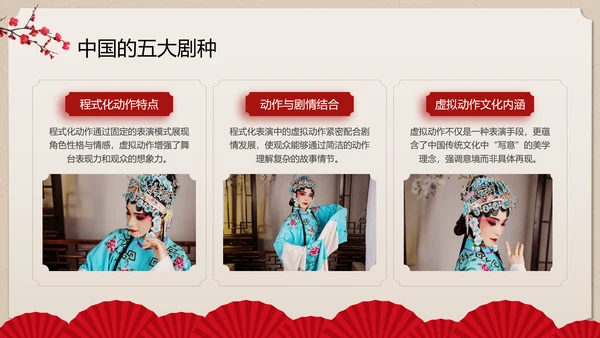 红色中国风戏曲小课堂PPT模板