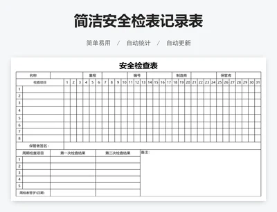 简洁安全检表记录表