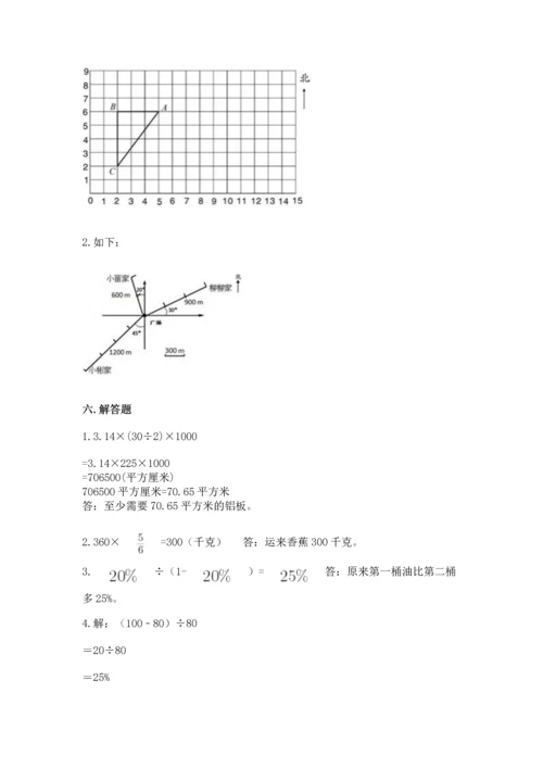 人教版六年级上册数学期末测试卷加解析答案.docx