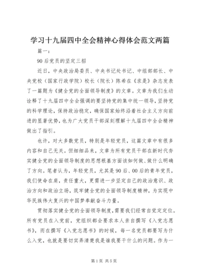 学习十九届四中全会精神心得体会范文两篇.docx