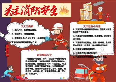 关注消防安全Word小报