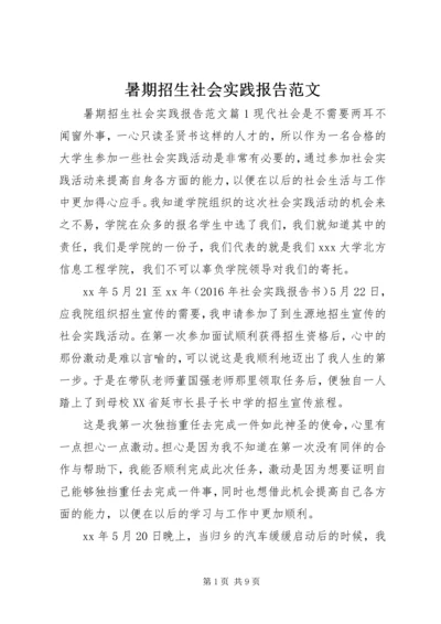 暑期招生社会实践报告范文.docx