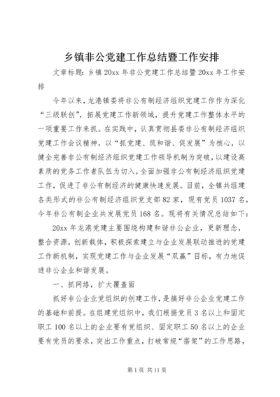 乡镇非公党建工作总结暨工作安排.docx